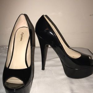 Black Zigisoho Glossy Heels